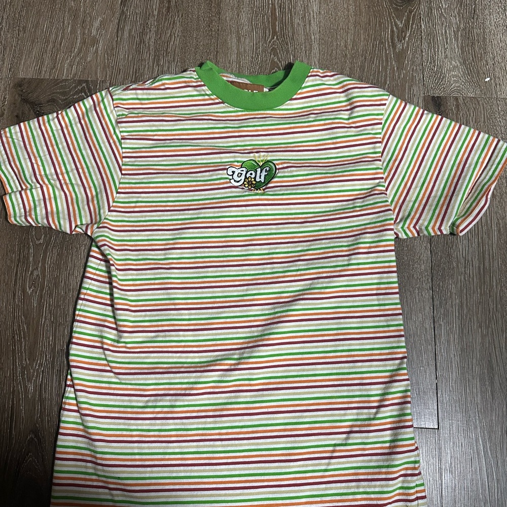 Golf Wang Green and Red Striped Short Sleeve Tee